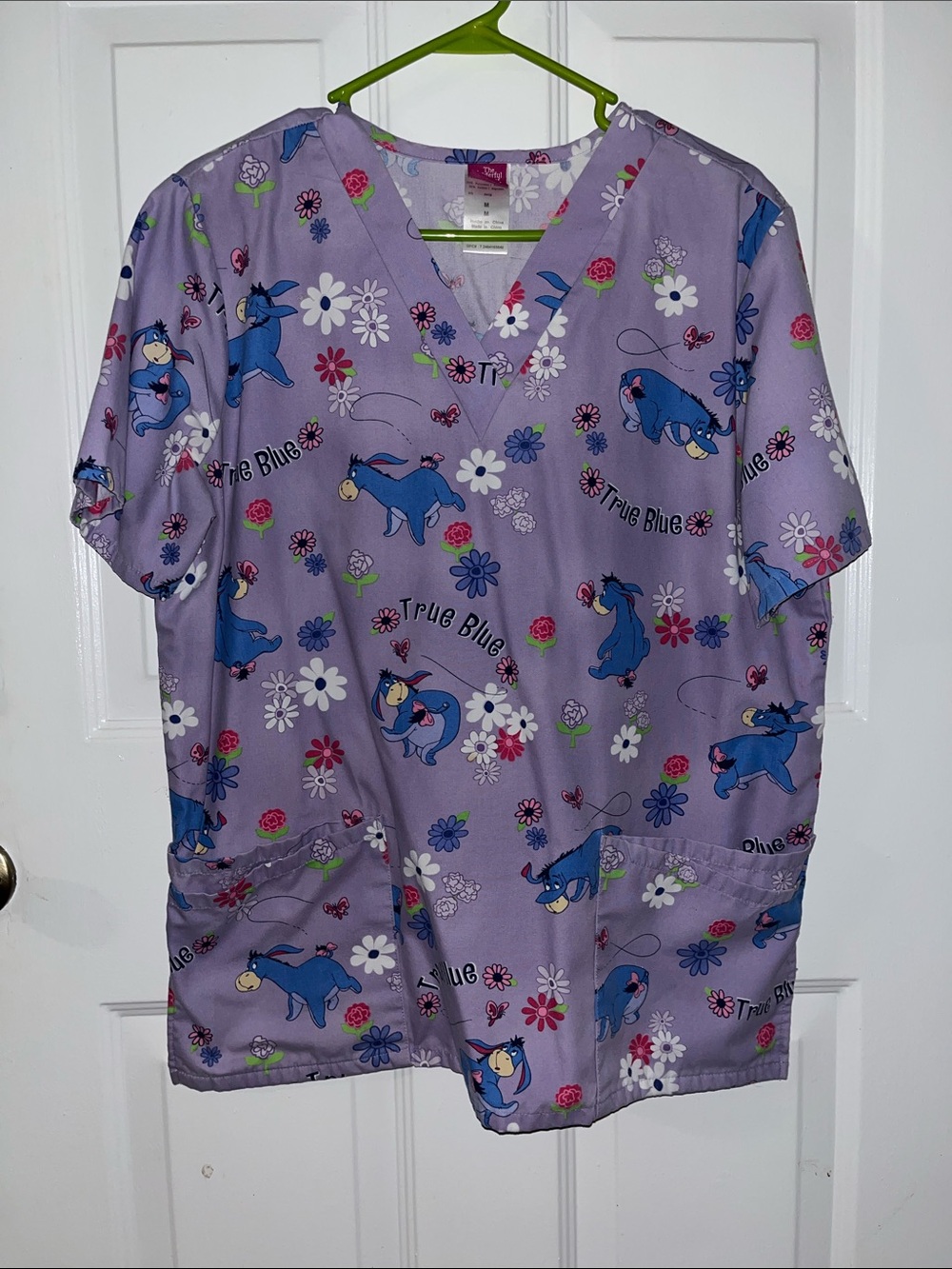 Disney Lavender Eeyore Kids Pajama Top with Floral Print